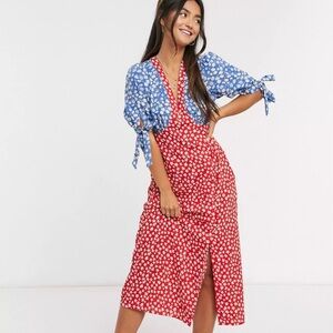 ASOS Floral Print Midi Dress